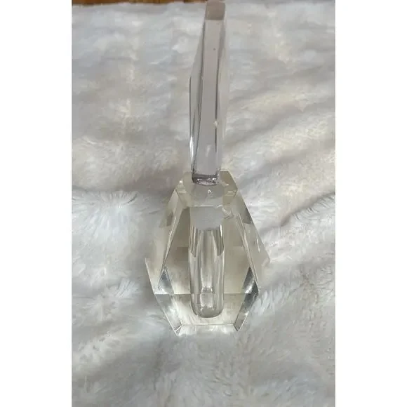 Set of 2 Crystal Lead Cut Clear Glass Perfume Bottles with Stoppers Vanity Decor - Picture 4 of 16